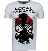 Local Fanatic Camisetas - Wolverine Flockprint Camisetas Personalizadas - Blanco