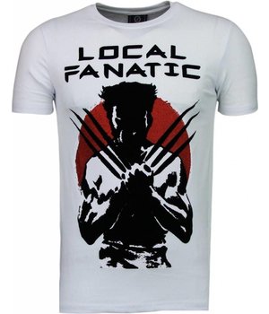 Local Fanatic Camisetas - Wolverine Flockprint Camisetas Personalizadas - Blanco