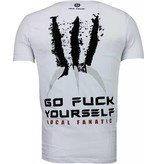 Local Fanatic Camisetas - Wolverine Flockprint Camisetas Personalizadas - Blanco
