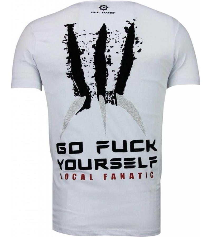 Local Fanatic Camisetas - Wolverine Flockprint Camisetas Personalizadas - Blanco