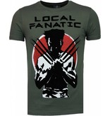 Local Fanatic Camisetas - Wolverine Flockprint Camisetas Personalizadas - Verde