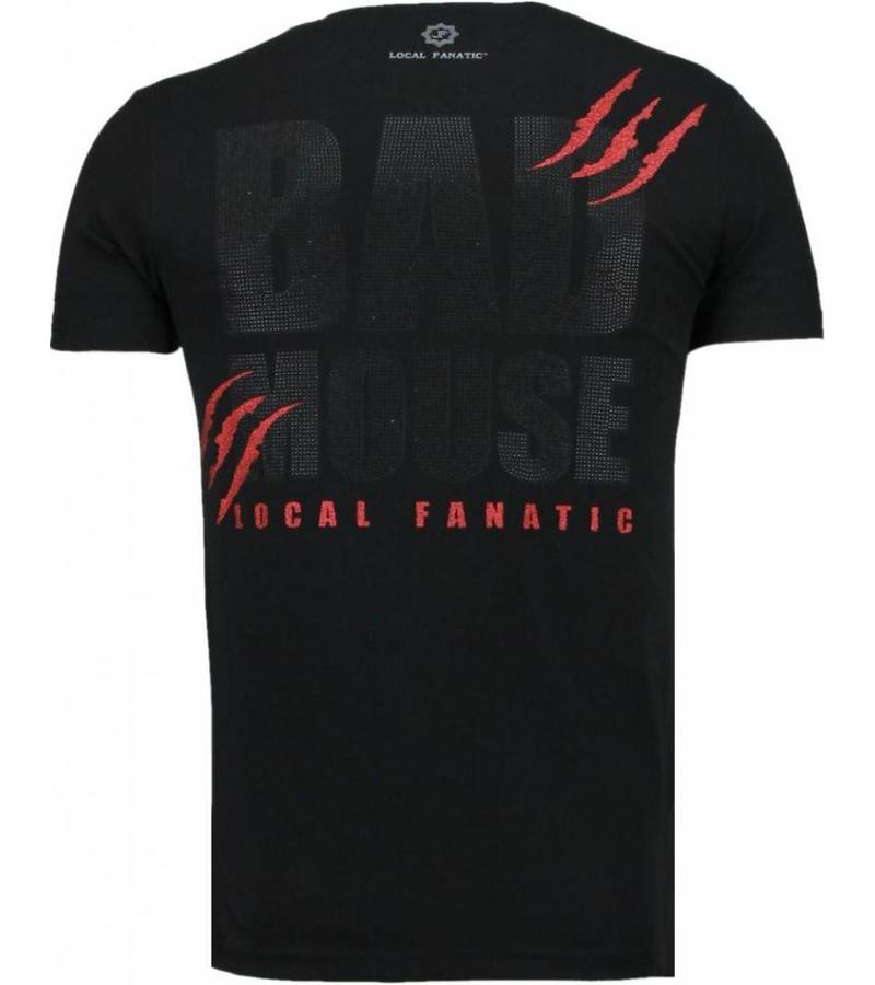 Local Fanatic Camisetas - Bad Mouse Rhinestone Camisetas Personalizadas - Negro