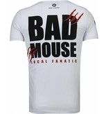 Local Fanatic Camisetas - Bad Mouse Rhinestone Camisetas Personalizadas - Blanco