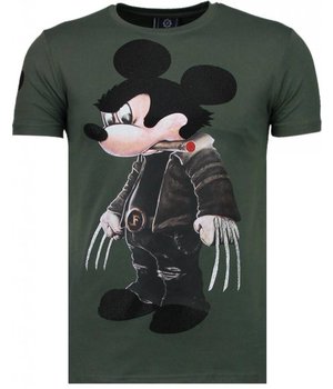 Local Fanatic Camisetas - Bad Mouse Rhinestone Camisetas Personalizadas - Verde