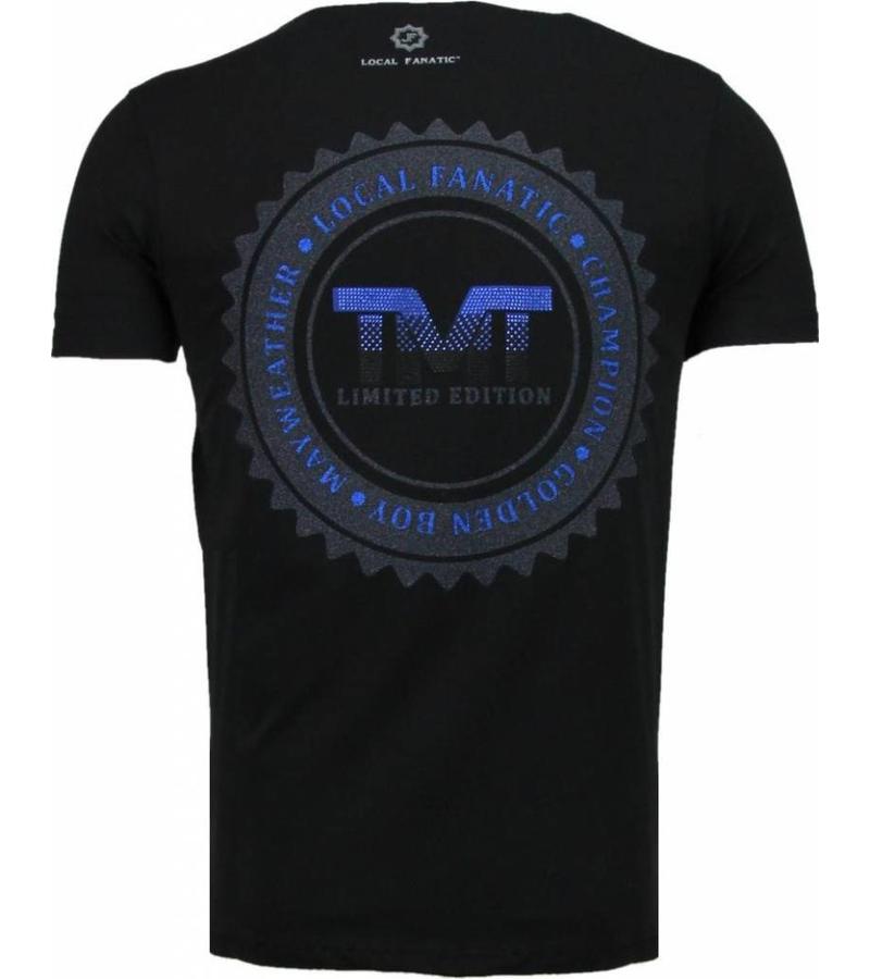 Local Fanatic Camisetas - Golden Boy Mayweather Rhinestone Camisetas Personalizadas - Negro