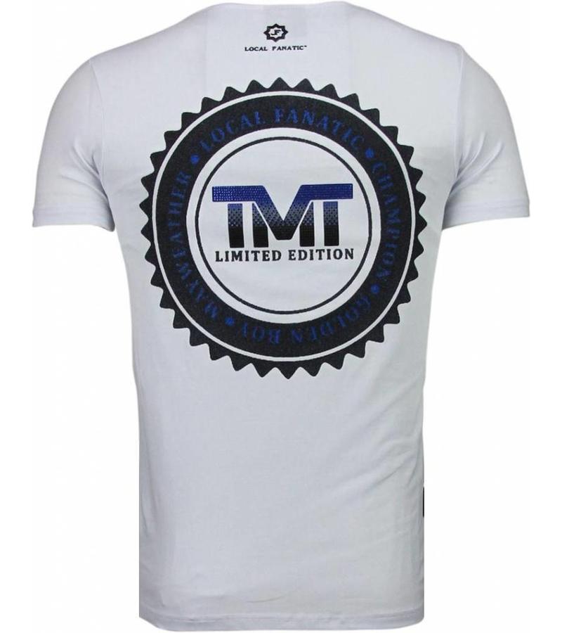 Local Fanatic Camisetas - Golden Boy Mayweather Rhinestone Camisetas Personalizadas - Blanco