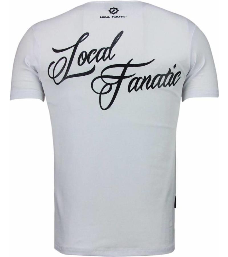 Local Fanatic Camisetas - Holy Mary Rhinestone Camisetas Personalizadas - Blanco