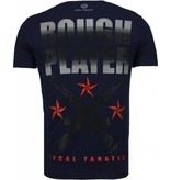 Local Fanatic Camisetas - Rough Player Skull Rhinestone Camisetas Personalizadas - Azul