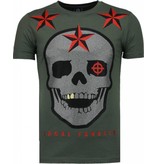 Local Fanatic Camisetas - Rough Player Skull Rhinestone Camisetas Personalizadas - Verde