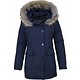 Parkas mujer - Mujeres Wooly Chaqueta de Invierno Largo - Capucha pelo - Parka - Azul