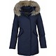 Parkas mujer - Mujeres Wooly Chaqueta de Invierno Largo - Capucha pelo - Parka - Azul