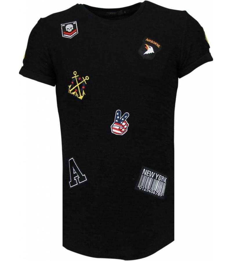 John H Camisetas - Exclusive Military Patches - Negro