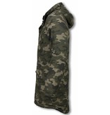 Enos Parkas hombre - Abrigo de Invierno para hombres - Capucha pelo falsa - Camuflaje - Verde