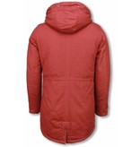 Enos Parkas hombre - Abrigo de Invierno para hombres - Capucha pelo falsa - Burdeos