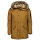 Parkas hombre - Abrigo de Invierno para hombres - Capucha pelo falsa - Amarillo