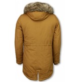 Enos Parkas hombre - Abrigo de Invierno para hombres - Capucha pelo falsa - Amarillo