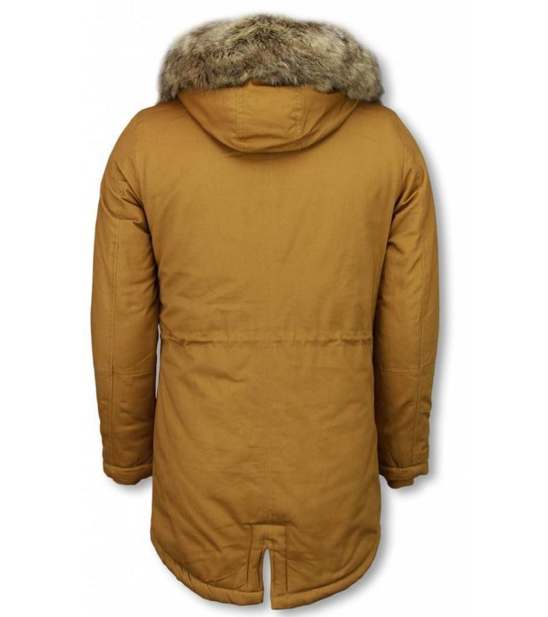 Enos Parkas hombre - Abrigo de Invierno para hombres - Capucha pelo falsa - Amarillo