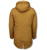 Enos Parkas hombre - Abrigo de Invierno para hombres - Capucha pelo falsa - Amarillo