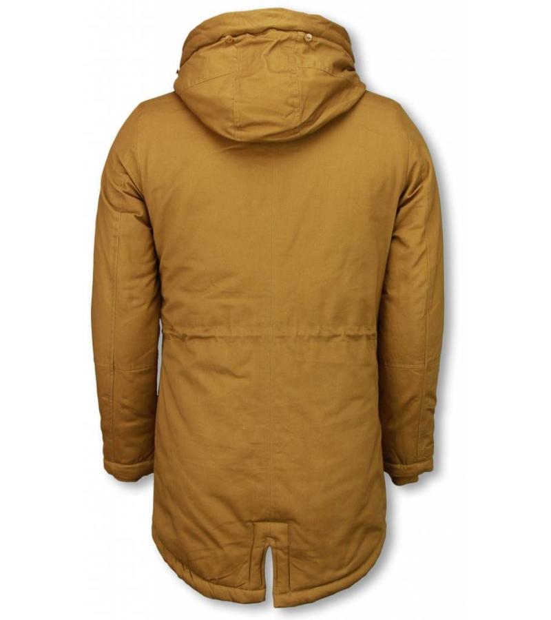 Enos Parkas hombre - Abrigo de Invierno para hombres - Capucha pelo falsa - Amarillo