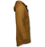 Enos Parkas hombre - Abrigo de Invierno para hombres - Capucha pelo falsa - Amarillo