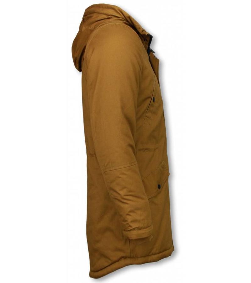 Enos Parkas hombre - Abrigo de Invierno para hombres - Capucha pelo falsa - Amarillo