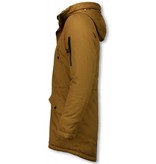 Enos Parkas hombre - Abrigo de Invierno para hombres - Capucha pelo falsa - Amarillo