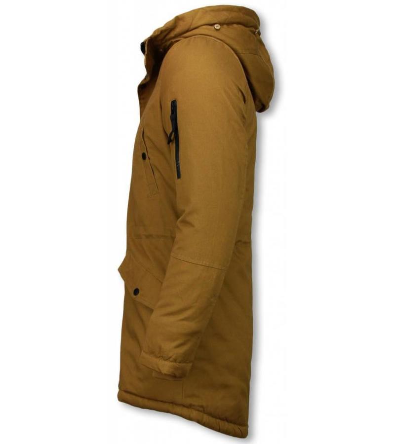 Enos Parkas hombre - Abrigo de Invierno para hombres - Capucha pelo falsa - Amarillo