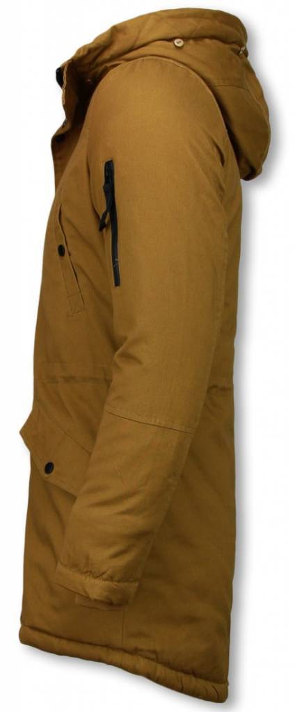 Enos Parkas hombre - Abrigo de Invierno para hombres - Capucha pelo falsa -  Amarillo 