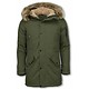 Parkas hombre - Abrigo de Invierno para hombres - Capucha pelo falsa - Verde