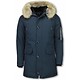Parkas hombre - Abrigos de Invierno de Caballero largo - Capucha pelo XL - Parka - Azul
