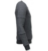 Black Number Sudaderas - 3D Ribbel Square Crewneck Sudaderas hombre - Gris