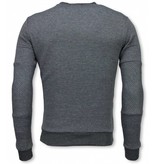 Black Number Sudaderas - 3D Ribbel Square Crewneck Sudaderas hombre - Gris
