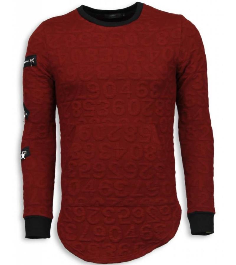 John H Jersey - 3D Numbered Front Pocket LongFit Jersey hombre- Rojo