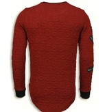 John H Jersey - 3D Numbered Front Pocket LongFit Jersey hombre- Rojo