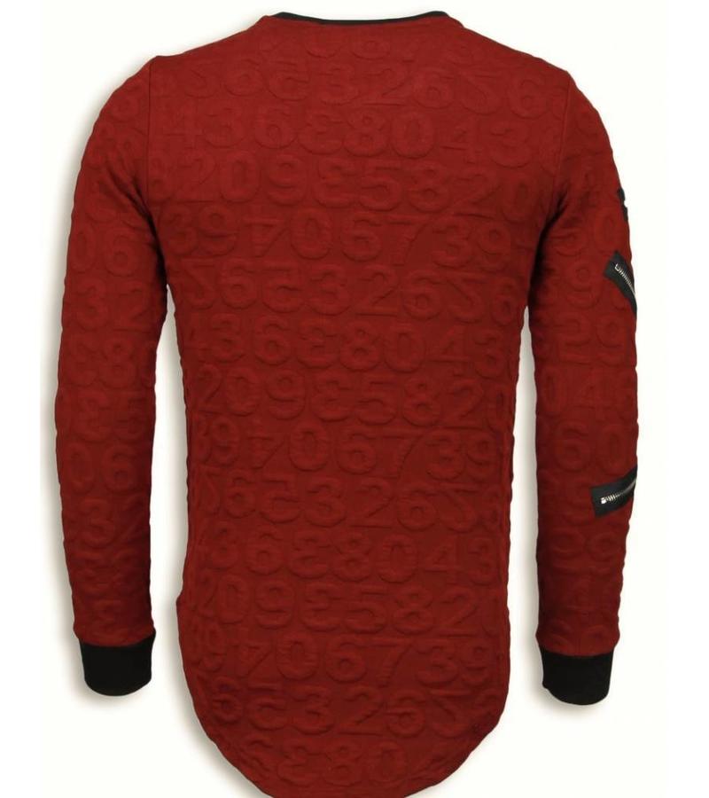 John H Jersey - 3D Numbered Front Pocket LongFit Jersey hombre- Rojo