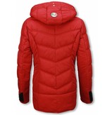 Milan Ferronetti Parkas mujer - Señora Abrigos De Invierno Medio Corto - Rojo