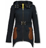 Milan Ferronetti Parkas mujer - Señora Abrigos De Invierno Medio Largo - Azul