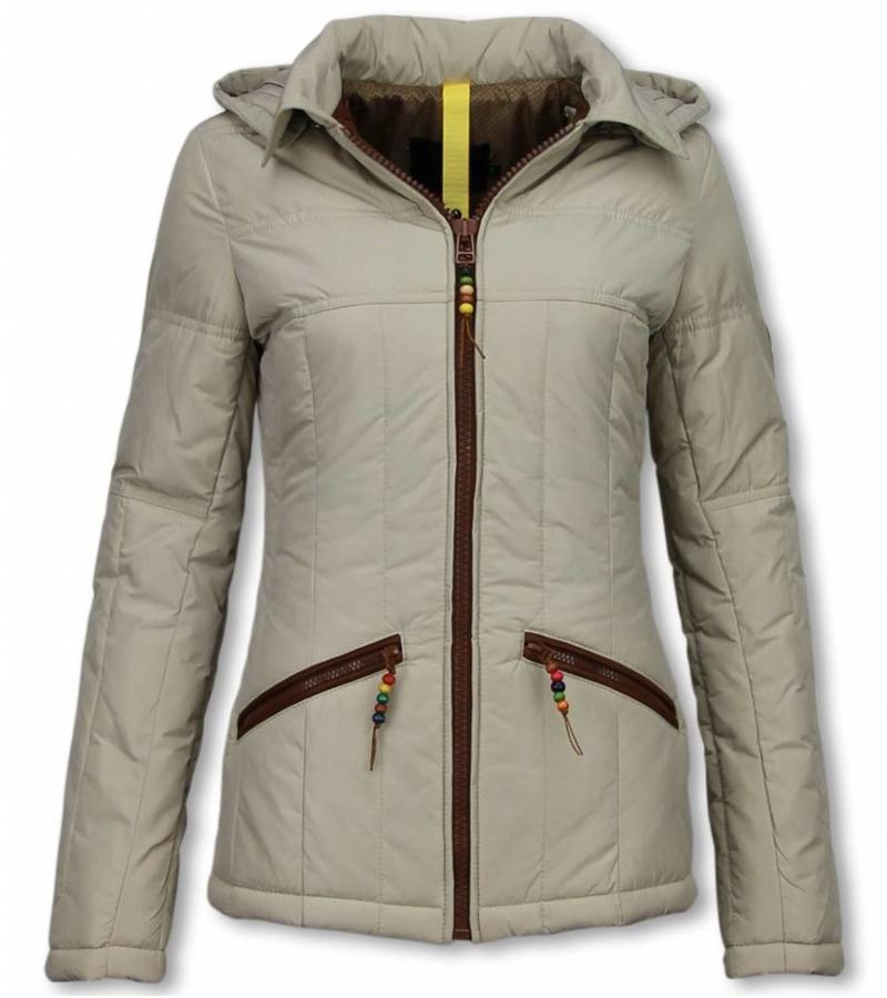 Milan Ferronetti Parkas mujer - Señora Abrigos De Invierno Corto - Beige