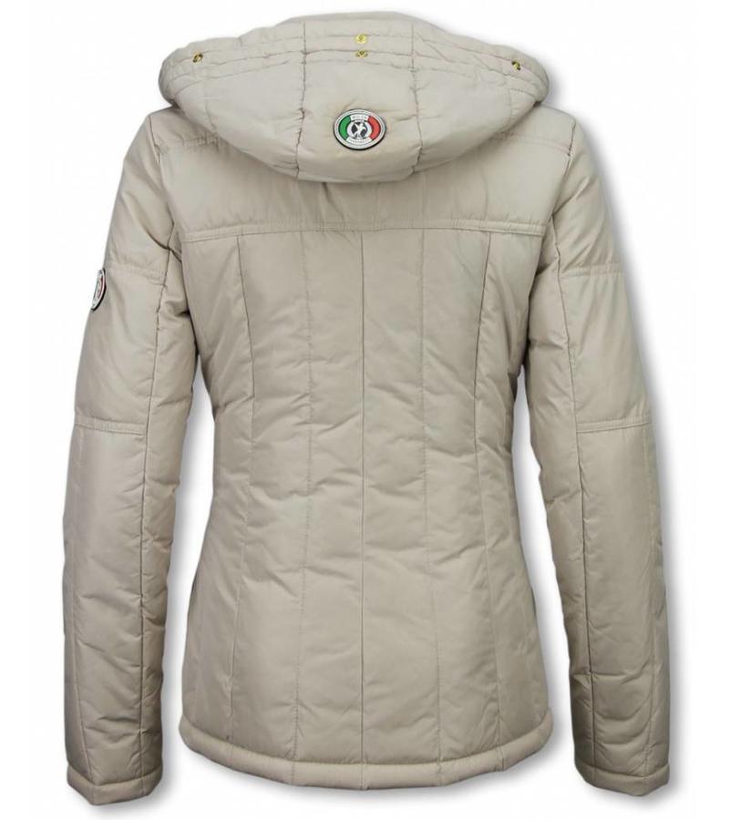 Milan Ferronetti Parkas mujer - Señora Abrigos De Invierno Corto - Beige