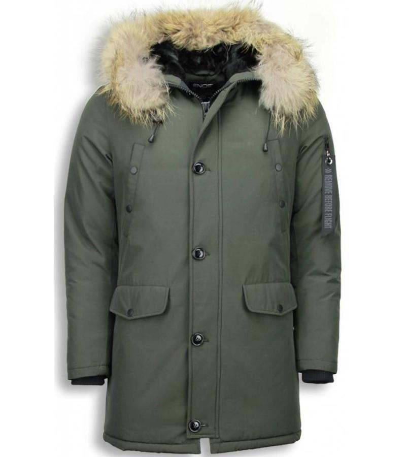 Enos Parkas hombre - Abrigos De Caballero Larga - Capucha pelo XL - Verde