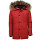 Parkas hombre - Caballero Abrigos De Invierno - Capucha pelo grande - Parka Exclusive - Rojo