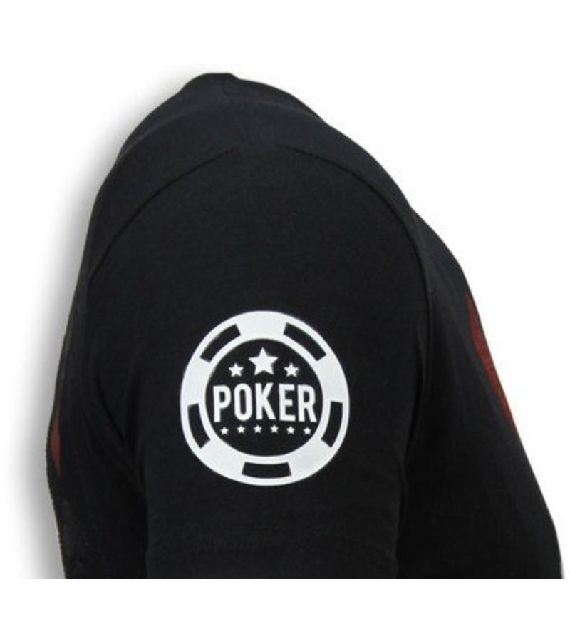 Local Fanatic Camisetas - Poker Tournament Rhinestone Camisetas Personalizadas - Negro