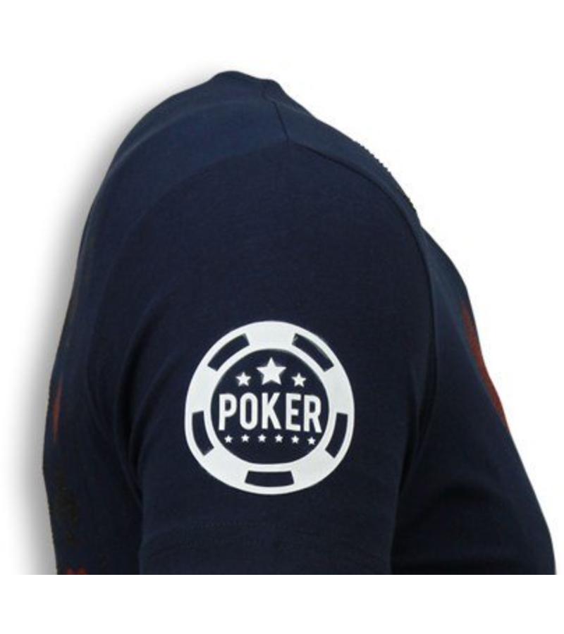 Local Fanatic Camisetas - Poker Tournament Rhinestone Camisetas Personalizadas - Azul