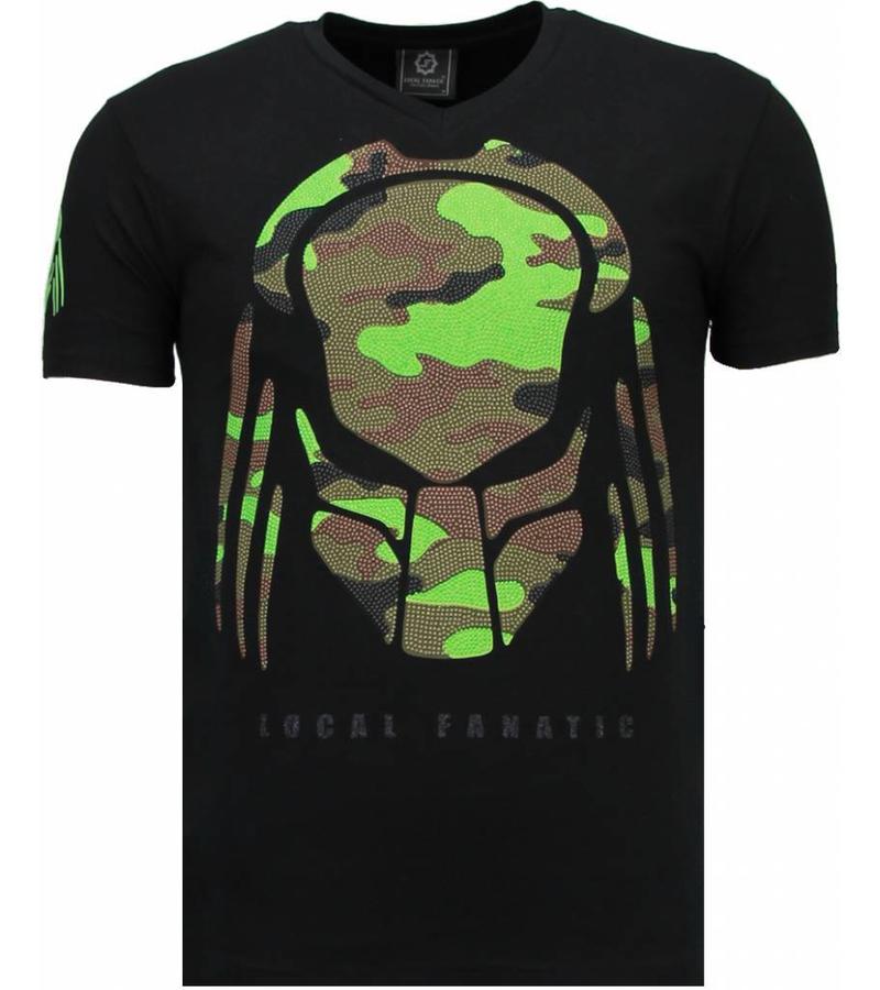 Local Fanatic Camisetas - Predator Rhinestone Camisetas Personalizadas - Negro