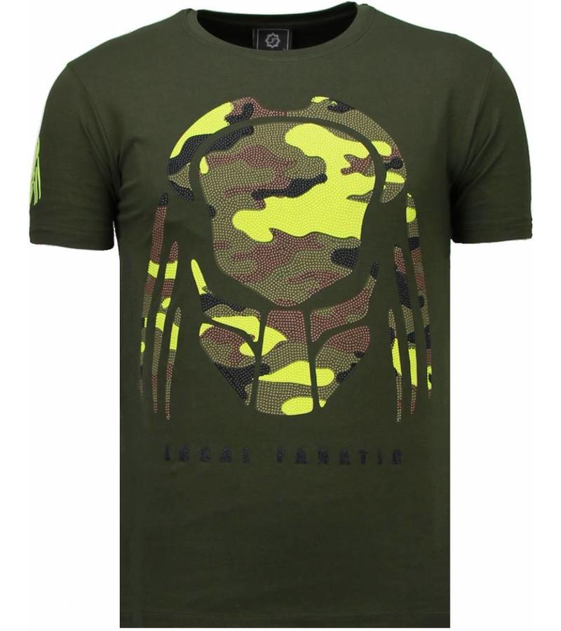 Local Fanatic Camisetas - Predator - Rhinestone Camisetas Personalizadas - Verde