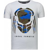 Local Fanatic Camisetas - Predator Rhinestone Camisetas Personalizadas - Blanco