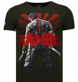 Local Fanatic Camisetas - Rambo Shine Rhinestone Camisetas Personalizadas - Verde