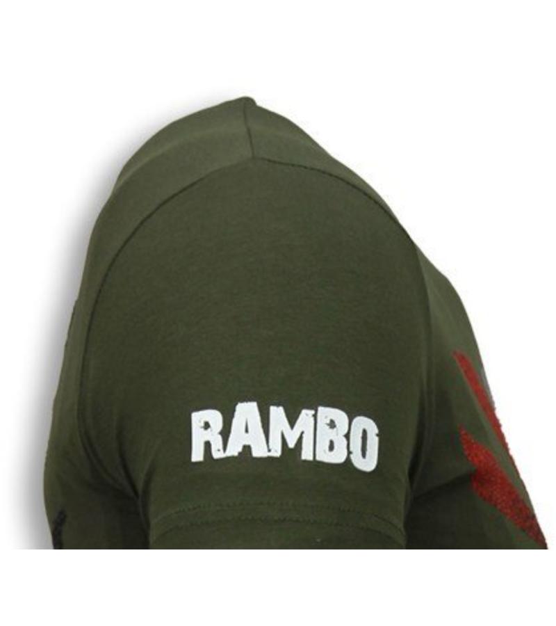 Local Fanatic Camisetas - Rambo Shine Rhinestone Camisetas Personalizadas - Verde