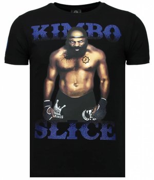 Local Fanatic Kimbo Slice - Rhinestone T-shirt - Negro