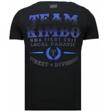 Local Fanatic Kimbo Slice - Rhinestone T-shirt - Negro